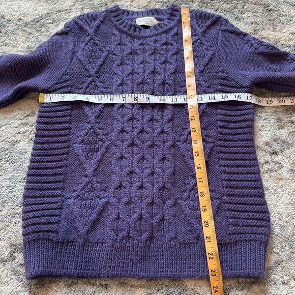 Blarney Wollen Mills Cable Knit Fisherman Wool Sweater Ireland Crew Neck XS - Picture 4 of 5